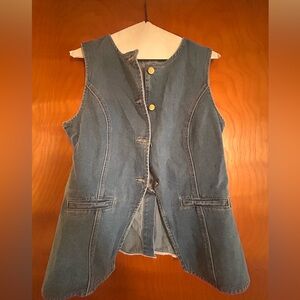 Boat neck denim vest